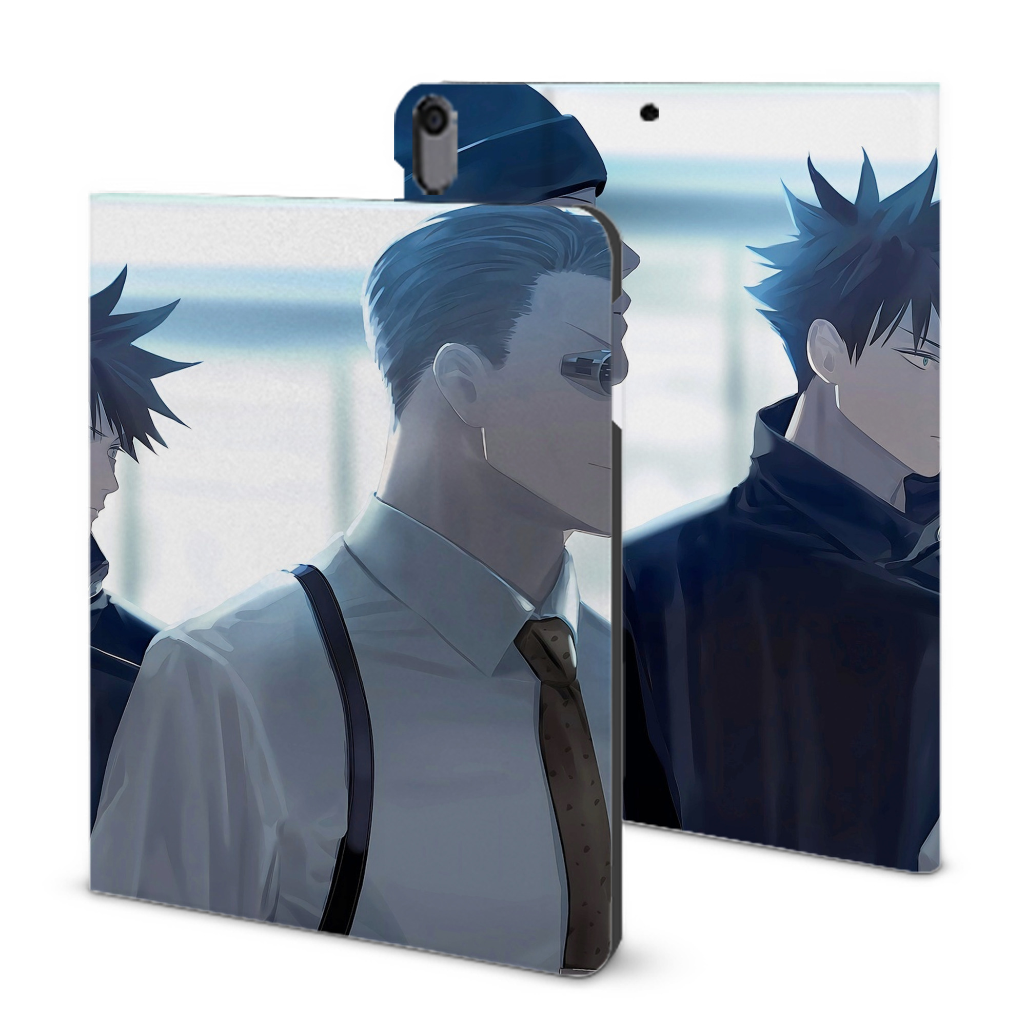 （画像用） 呪術廻戦 Jujutsu Kaisen IPad ケース ブック型 PUレザー TPU 耐衝撃 軽量 薄型 ペン収納なし 全面保護 IPad 各モデル対応